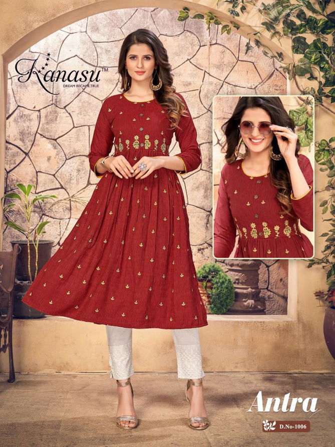 Kanasu Antra New Latest Ethnic Wear Designer Kurti Collection